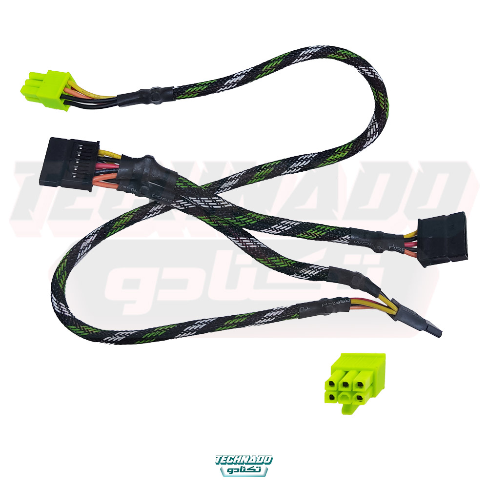 کابل برق 6 پین به 3 خروجی SATA پاور ماژولار